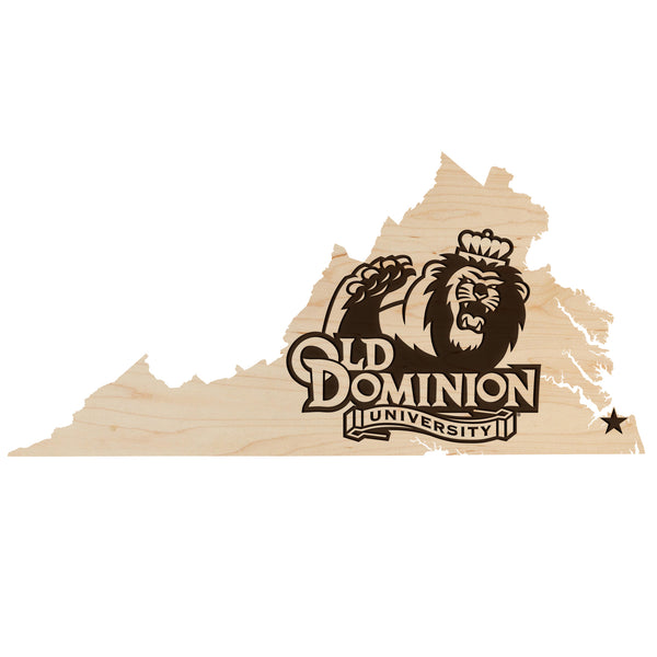 Old Dominion University Wall Hanging Old Dominion University Monarch on Outline