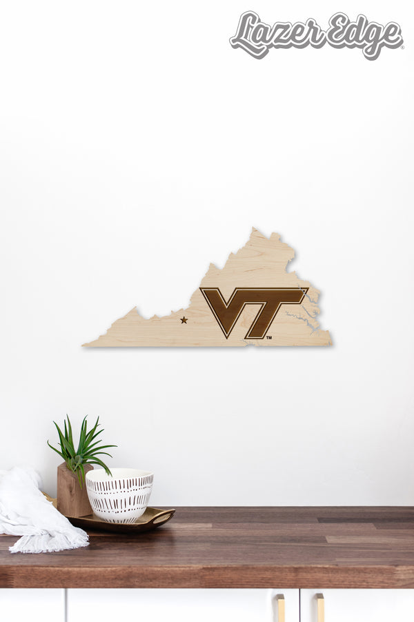 Virginia Tech Wall Hanging Tech State Map VT MZ Standard
