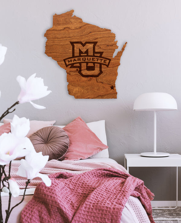 Marquette University Wall Hanging MU Logo on State