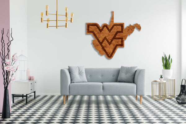West Virginia Wall Hanging Flying WV on State