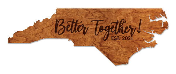 State Map Wall Hanging Revise Wedding Better Together Custom Established Date X