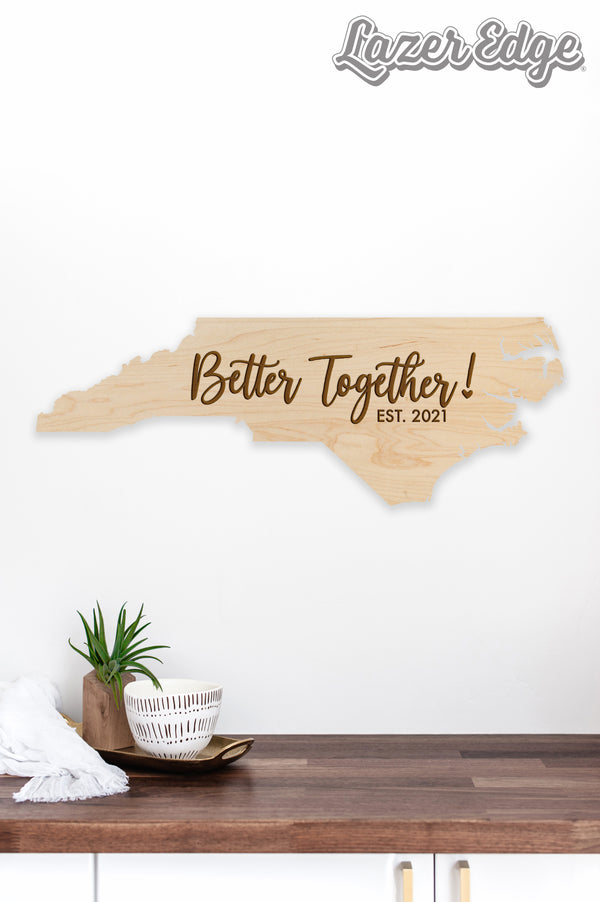 State Map Wall Hanging Revise Wedding Better Together Custom Established Date X