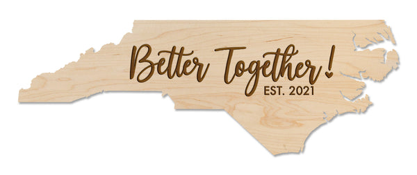 State Map Wall Hanging Revise Wedding Better Together Custom Established Date X
