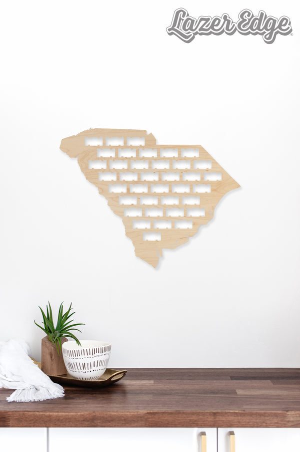 State Map Wall Hanging Wine Cork SC