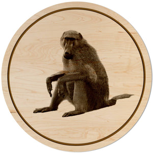 African Animals Coaster (Multiple Designs Available) Coaster Shop LazerEdge Baboon Maple 