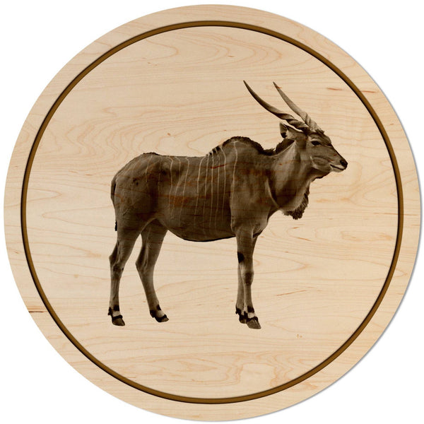 African Animals Coaster (Multiple Designs Available) Coaster Shop LazerEdge Eland Maple 
