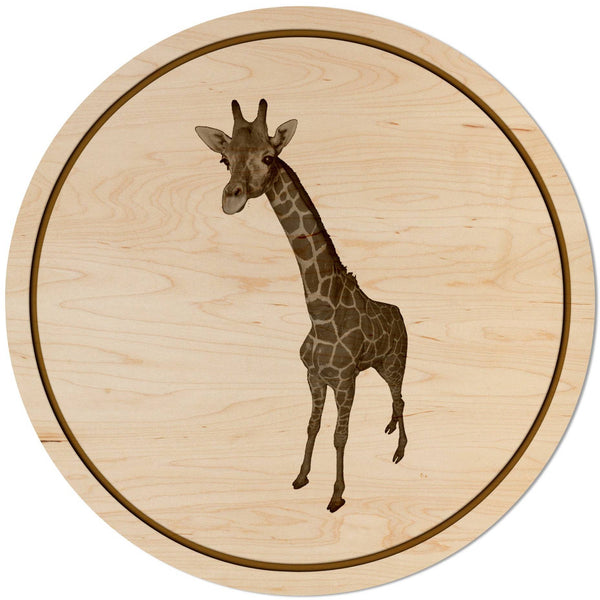 African Animals Coaster (Multiple Designs Available) Coaster Shop LazerEdge Giraffe Maple 
