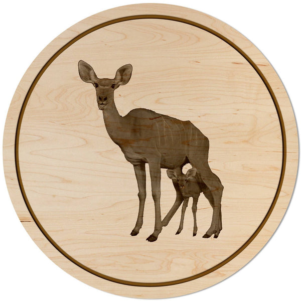African Animals Coaster (Multiple Designs Available) Coaster Shop LazerEdge Kudu Maple 
