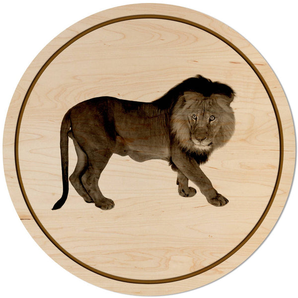 African Animals Coaster (Multiple Designs Available) Coaster Shop LazerEdge Lion Maple 