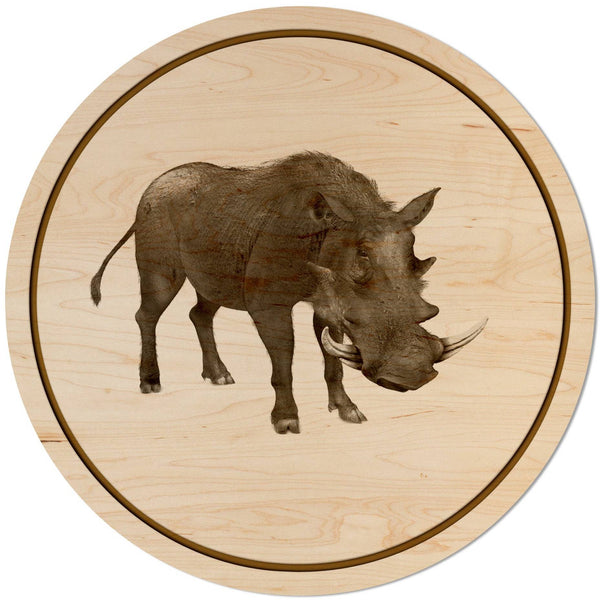 African Animals Coaster (Multiple Designs Available) Coaster Shop LazerEdge Warthog Maple 