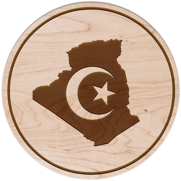 African Country Flag Coaster - Crafted from Cherry and Maple Wood Coaster LazerEdge 