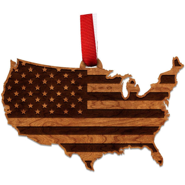 American Flag Ornament Ornament Shop LazerEdge Cherry 