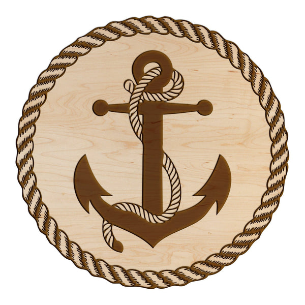 Anchor Wood Coaster Coaster LazerEdge Maple 