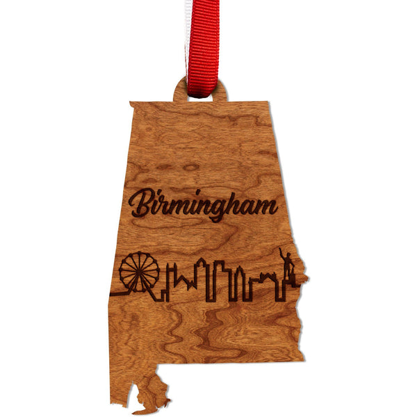Birmingham Skyline Ornament Ornament LazerEdge Cherry 