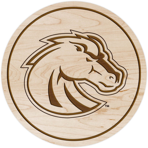 Boise State Broncos Coaster "Bronco Head" Coaster LazerEdge Maple 