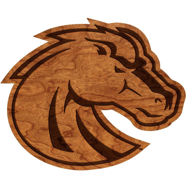 Boise State University - Wall Hanging - Crafted from Cherry or Maple Wood Wall Hanging Shop LazerEdge Standard Cherry Bronco Logo
