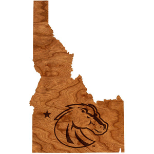 Boise State University - Wall Hanging - Crafted from Cherry or Maple Wood Wall Hanging Shop LazerEdge Standard Cherry Logo on State