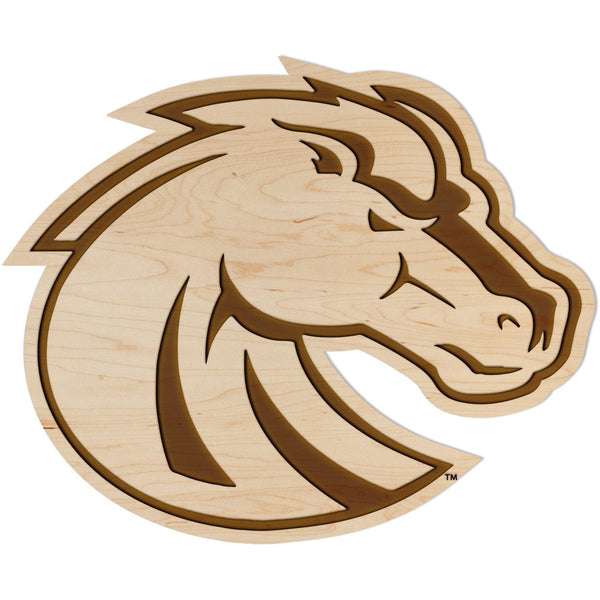 Boise State University - Wall Hanging - Crafted from Cherry or Maple Wood Wall Hanging Shop LazerEdge Standard Maple Bronco Logo