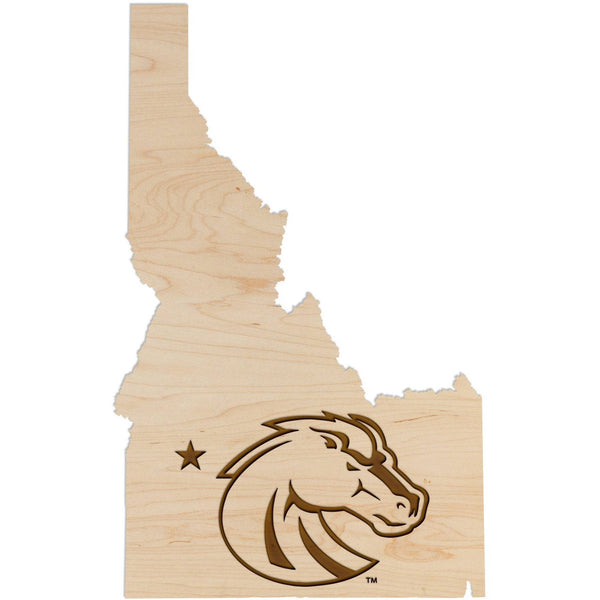 Boise State University - Wall Hanging - Crafted from Cherry or Maple Wood Wall Hanging Shop LazerEdge Standard Maple Logo on State