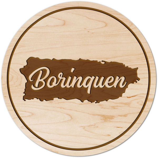 Borinquen, Puerto Rico Coaster Coaster LazerEdge Maple 