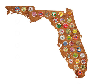 Bottle Cap Map - FL Wall Hanging LazerEdge 