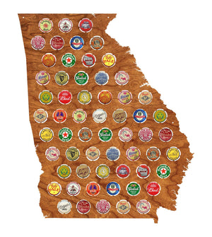 Bottle Cap Map - GA Wall Hanging LazerEdge 