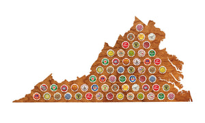 Bottle Cap Map - VA - Virginia Wall Hanging LazerEdge 