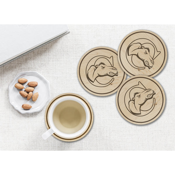 Campbell Camels Coaster – Crafted from Cherry and Maple Wood – Campbell University Coaster LazerEdge 