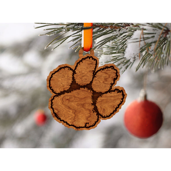 Clemson - Ornament - Tiger Paw Logo Cutout Ornament LazerEdge 