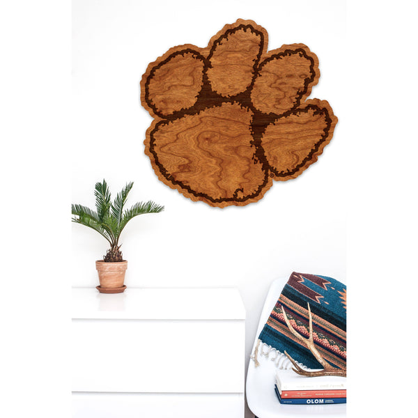 Clemson - Wall Hanging - Logo - Tiger Paw Cutout Wall Hanging LazerEdge 