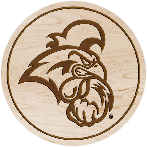 Coastal Carolina Chanticleers Coaster Chicken Head Coaster LazerEdge Maple 