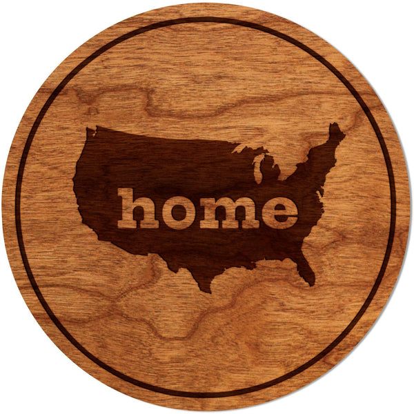 Coaster - "Home" - USA Coaster Shop LazerEdge Cherry 