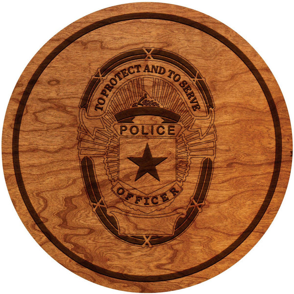 Police Coasters Shop LazerEdge Cherry Police Officer Badge 1 