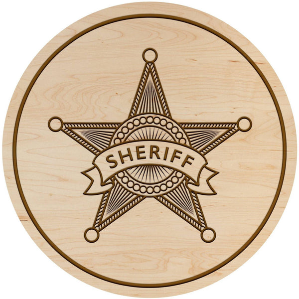 Sheriff Coasters Coaster Shop LazerEdge Maple San Serif (Simple Font) 
