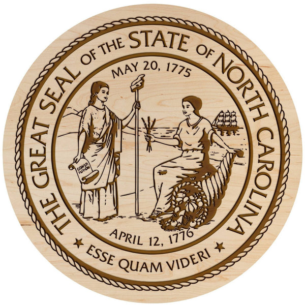 Coaster State Seal - NC Coaster LazerEdge Maple 