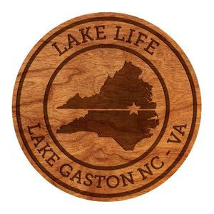 Coasters - Lake Life - Lake Gaston NC VA Coaster LazerEdge Cherry 