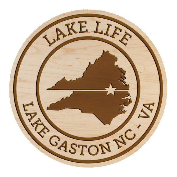 Coasters - Lake Life - Lake Gaston NC VA Coaster LazerEdge Maple 