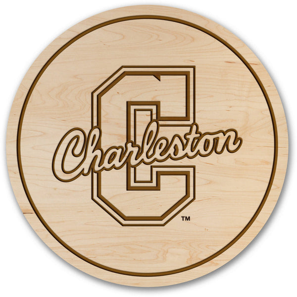 College of Charleston "C" Coaster Coaster LazerEdge Maple 