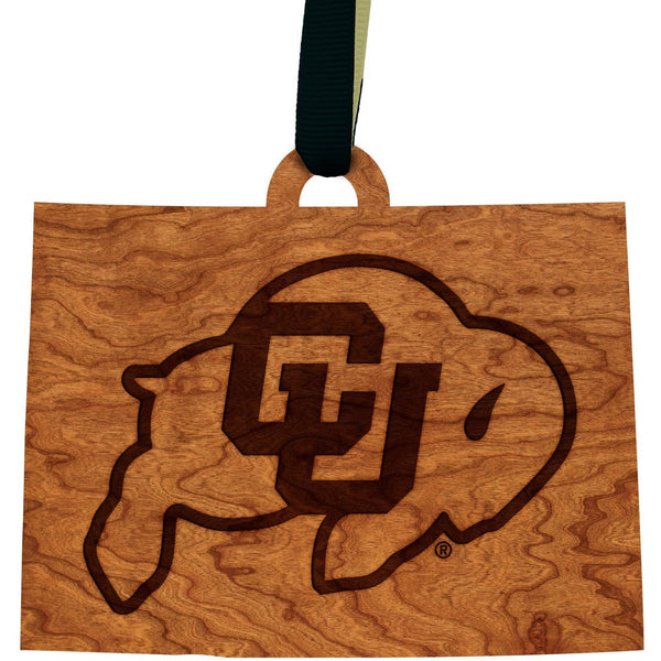 Colorado - Ornament - State Map with Buffalo Logo Ornament LazerEdge 