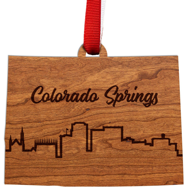 Colorado Skyline Ornament Ornament LazerEdge Cherry Colorado Springs 