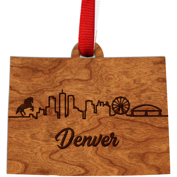 Colorado Skyline Ornament Ornament LazerEdge Cherry Denver 