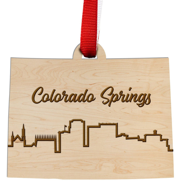 Colorado Skyline Ornament Ornament LazerEdge Maple Colorado Springs 