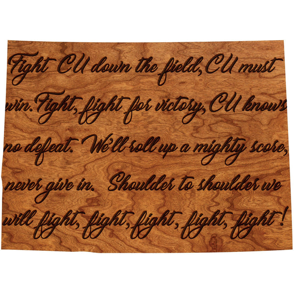 Colorado - Wall Hanging - Crafted from Cherry or Maple Wood Wall Hanging LazerEdge Standard Cherry Fight Song