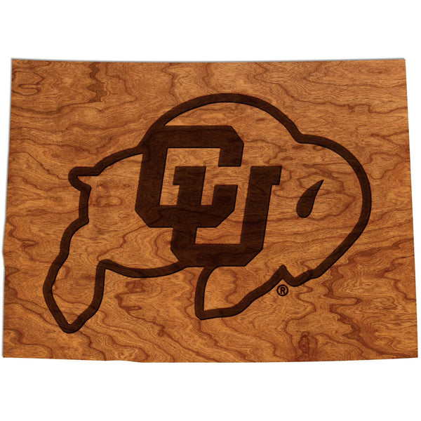 Colorado - Wall Hanging - Crafted from Cherry or Maple Wood Wall Hanging LazerEdge Standard Cherry Logo on State