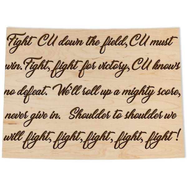 Colorado - Wall Hanging - Crafted from Cherry or Maple Wood Wall Hanging LazerEdge Standard Maple Fight Song