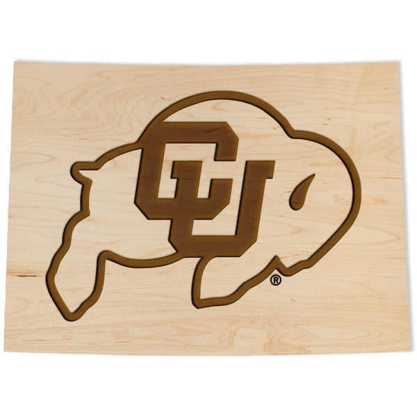 Colorado - Wall Hanging - Crafted from Cherry or Maple Wood Wall Hanging LazerEdge Standard Maple Logo on State