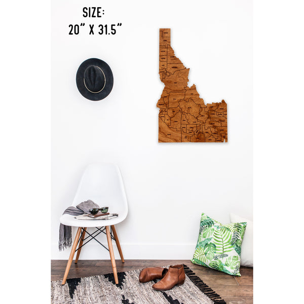 County State Outline Wall Hanging (Available In All 50 States) Large Size Wall Hanging Shop LazerEdge ID - Idaho Cherry 
