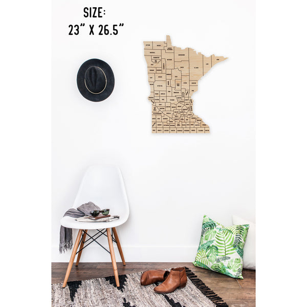 County State Outline Wall Hanging (Available In All 50 States) Large Size Wall Hanging Shop LazerEdge MN - Minnesota Maple 