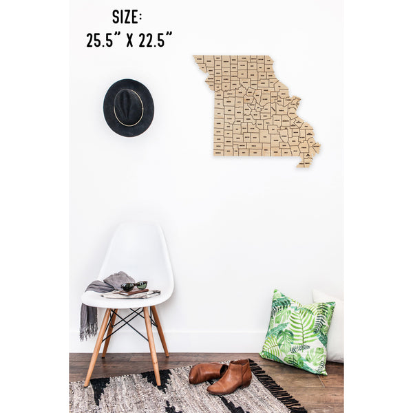County State Outline Wall Hanging (Available In All 50 States) Large Size Wall Hanging Shop LazerEdge MO - Missouri Maple 