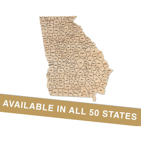 County State Outline Wall Hanging (Available In All 50 States) Wall Hanging Shop LazerEdge 